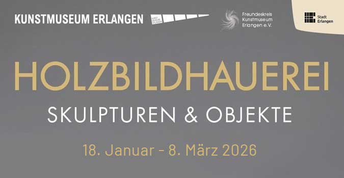 Plakat Kunstmuseum Erlangen zur Ausstellung Holzbildhauerei
